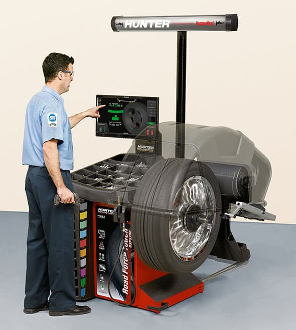 Mounting and balancing tires